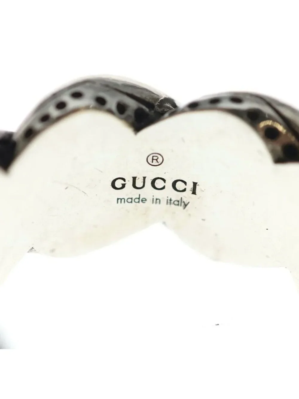 Gucci Garden Twist GG Logo Ring Silver